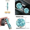 thumbnail image 5 of Jeiento Sea Turtle 12 Pcs Car Seat Covers Set for Men Women, Seat Covers with Steering Wheel Cover Seat Belt Pads Trash Bin Sunglass Pocket Coasters Key Chain Auto Accessory Blue, 5 of 7