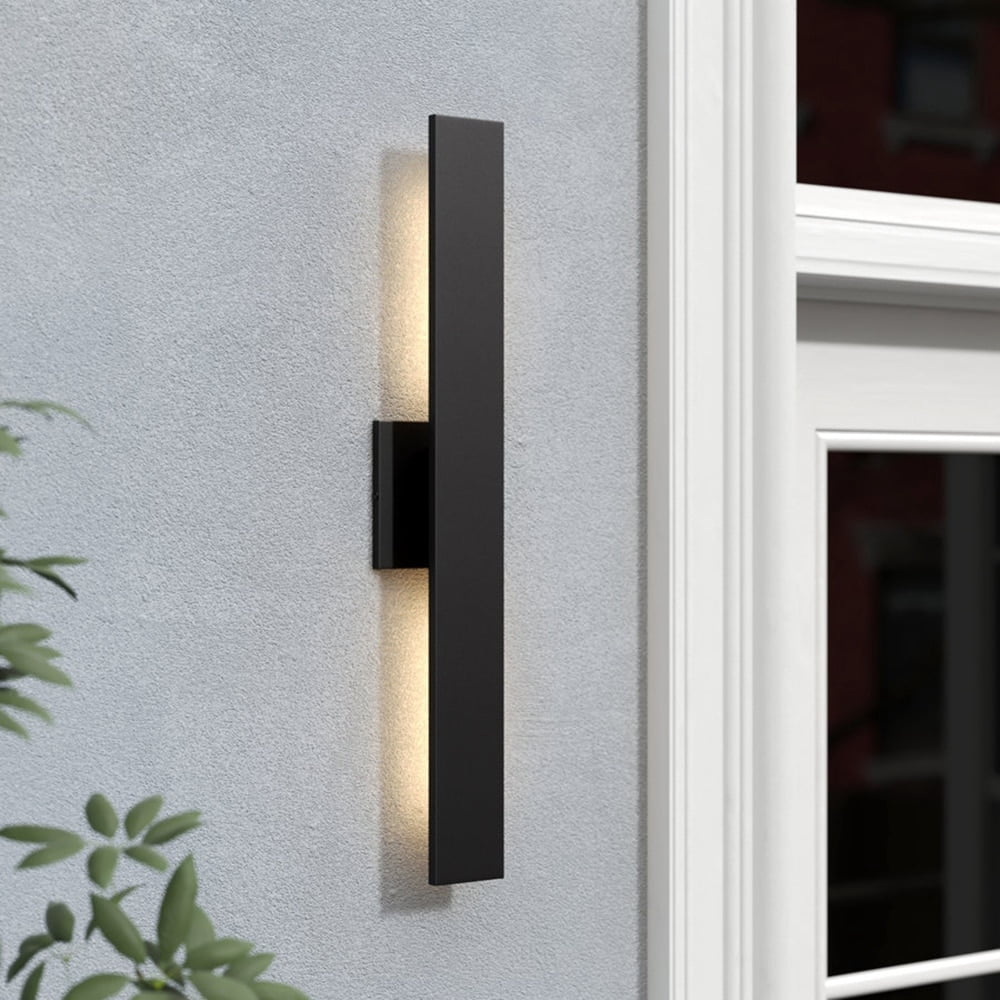 C Cattleya 2-Light Integrated LED  Outdoor Wall Light with Matte Black Finish