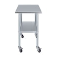 thumbnail image 2 of AmGood 30 in. x  24 in. Stainless Steel Table with Casters | Kitchen Prep Table On Wheels, 2 of 8