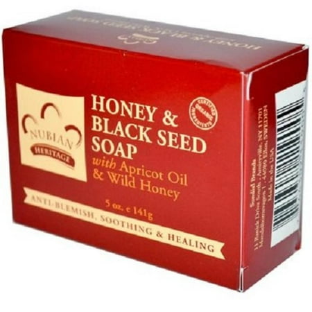 NUBIAN HERITAGE BAR SOAP,HONEY & BLKSEED, 5 OZ