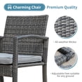 thumbnail image 5 of Orange-Casual 3 Piece Outdoor Modern Bistro Set, Wicker Conversation Set, Patio Rattan Chair Set, Patio Furniture Set with Coffee Table, Garden (Grey), 5 of 6
