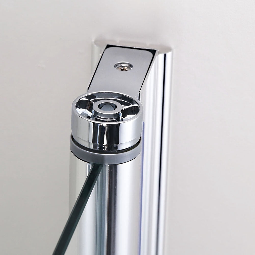 Sunny Shower Semi-Frameless Pivot Swing Shower Door One Panel Glass in Chrome