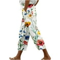 thumbnail image 2 of Aboser Womens Capri Harem Pants with Pockets Summer Boho Beach Pants Trendy Floral Printed Trousers Drawstring Elastic Waist Capris 2026, 2 of 5