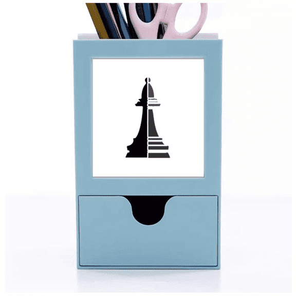 Checkerboard Bishop Black Word Chess Desk Supplies Organizer Pen Holder Card