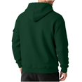 thumbnail image 5 of Hoodies for Men Oversized Fleece Lined Sweatshirt Drawstring Casual Hoodie Fall Hooded Pullover with Arm Pocket Dark Green L, 5 of 6