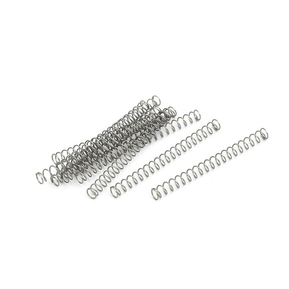 0.3mmx3mmx35mm 304 Stainless Steel Compression Springs Silver Tone 10pcs