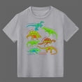 thumbnail image 6 of HAOTAGS Boys Glow-in-the-Dark T-shirts Round-Neck Short-Sleeve Graphic Tee Fun Soft & Breathable Summer Casual Cotton Top Gray Size 5-6 Years, 6 of 8