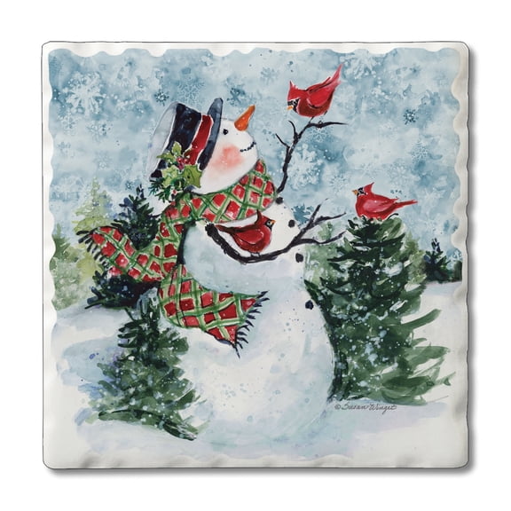 Thirstystone Snowman Perch Single Tumbled Tile Coaster Create Your Own Collection