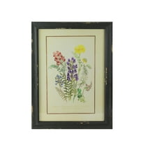 Raz 16" Black and Butter Yellow Persea Distressed Wood Framed Print Wall Art