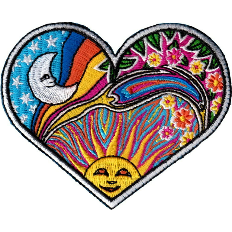 Hippie Patch Butterfly Skull Embroidered Patches On Clothes Heart