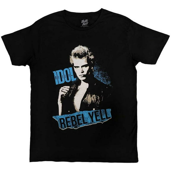 Billy Idol Unisex T-Shirt: Rebel Yell Blue (Small)