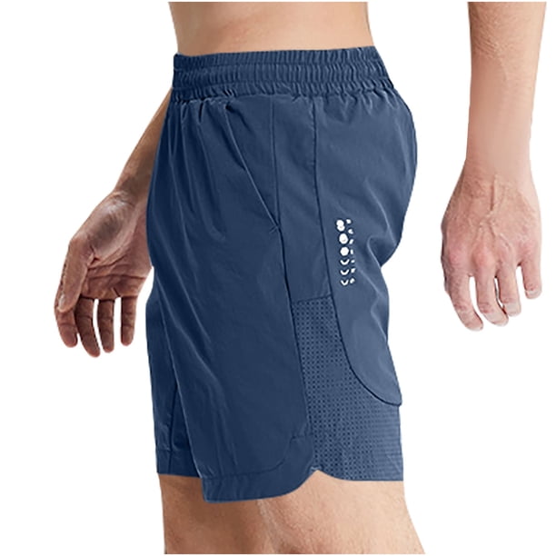 Mens Casual Pantalones Cortos Color Sólido Delgado Ligero Secado de la Condición Física Transparente, Cintura Elástica para Al Aire Libre
