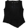 thumbnail image 1 of Nanette Lepore Camiseta sin mangas con encaje de flores para mujer, negro, 4, 1 of 1