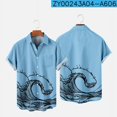 thumbnail image 1 of 2022 Summer Short Sleeve Shirts Original Risk Free Summer Print Shirts Ethnic Trend Men's Tops 015, 1 of 5