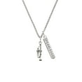 thumbnail image 2 of Delight Jewelry Silvertone Trumpet Silvertone Fearless Bar Charm Necklace, 23", 2 of 4