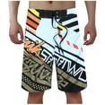 thumbnail image 2 of HOWPAY Swim Trunks Men Summer Hawaiian Print Quick Dry Board Shorts Elastic Waist Lightweight Loose Fit Casual Bathing Suit Watermelon Red XL, 2 of 4