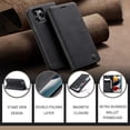 thumbnail image 2 of Funda de cuero tipo billetera para iPhone 13 Pro Max, funda plegable con soporte magnético, ranura para tarjetas, funda protectora para iPhone 13 Pro Max de 6,7 pulgadas, 2 of 6