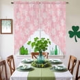 thumbnail image 4 of Swag Curtains Valances for Windows, Pink Christmas Snowflakes Short Kitchen Window Curtains Over Sink, White Winter Snow Cafe Curtains Panel Set Of 2,Rod Pocket, 63 Inches Length, 4 of 9