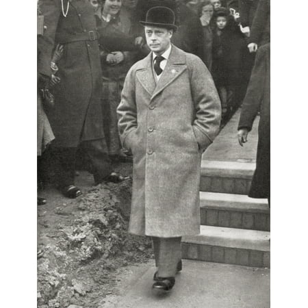 1936 Replica Sky King - King Edward Viii Visiting South Wales To Inspect The Pen-Y-Garn Housing Estate In 1936 Edward Viii Edward Albert Christian George Andrew Patrick David Later The Duke Of Windsor 1894 Stretched Canvas