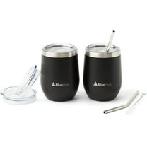 BluePeak Double Wall Stainless Steel Vacuum Insulated Tumbler Set, 2-Pack, 12 oz (Black)