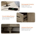 thumbnail image 7 of Side Table with 2 Drawers, Farmhouse End Table with Charging Station, Wooden Nightstand for Bedroom & Living Room, Grey, 7 of 7