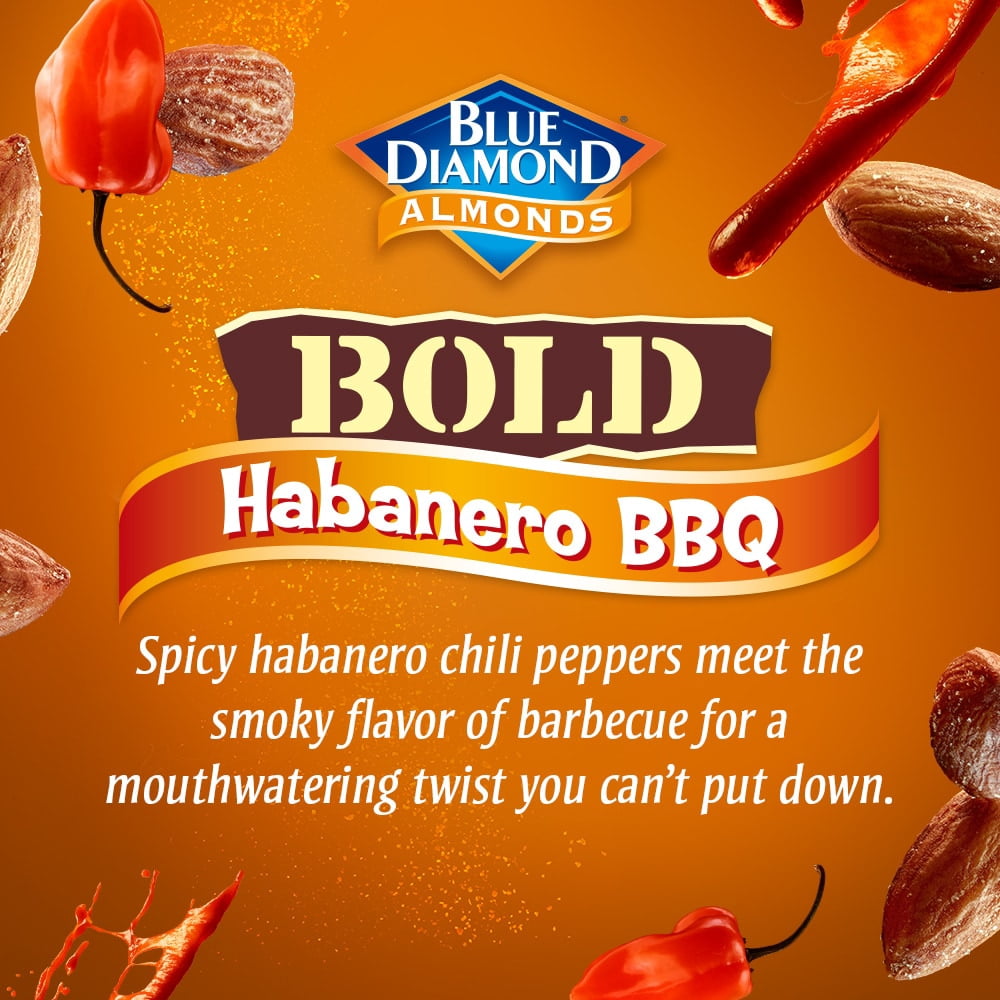 Blue Diamond Bold Habanero BBQ Almonds 6 oz - 5 Pack