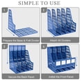 thumbnail image 4 of SAYEEC Blue Plastic 4-Compartment Vertical Desk File Organizer, Magazine & Document Storage for Office Home, 4 of 7