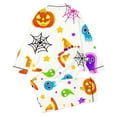 thumbnail image 4 of CAIVO Girls Halloween Print Pajama Sets Lapel Long Sleeve Button Down Shirt With Pants 2 Piece Kids Nightwear Pyjamas, 4 of 5