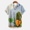thumbnail image 2 of JURANMO St. Patrick's Day Shirts for Men Short Sleeve Button Down Shirts,Men's 2025 Trendy Shamrock Leprechaun Pattern Printed Tops Casual Loose Lapel Collar Tee with Front Breast Pocket, 2 of 6