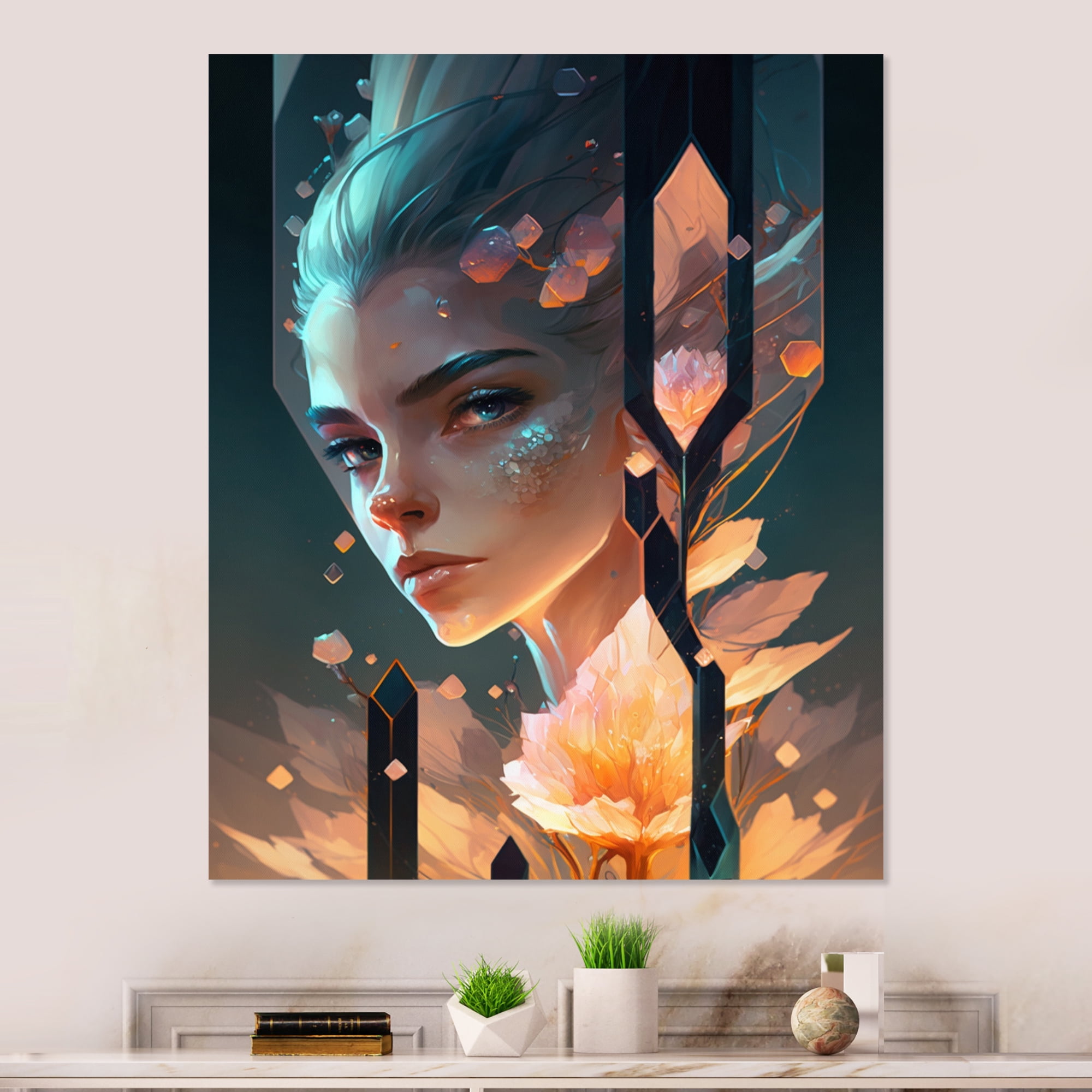 Designart Portrait Of Alien III Canvas Wall Art