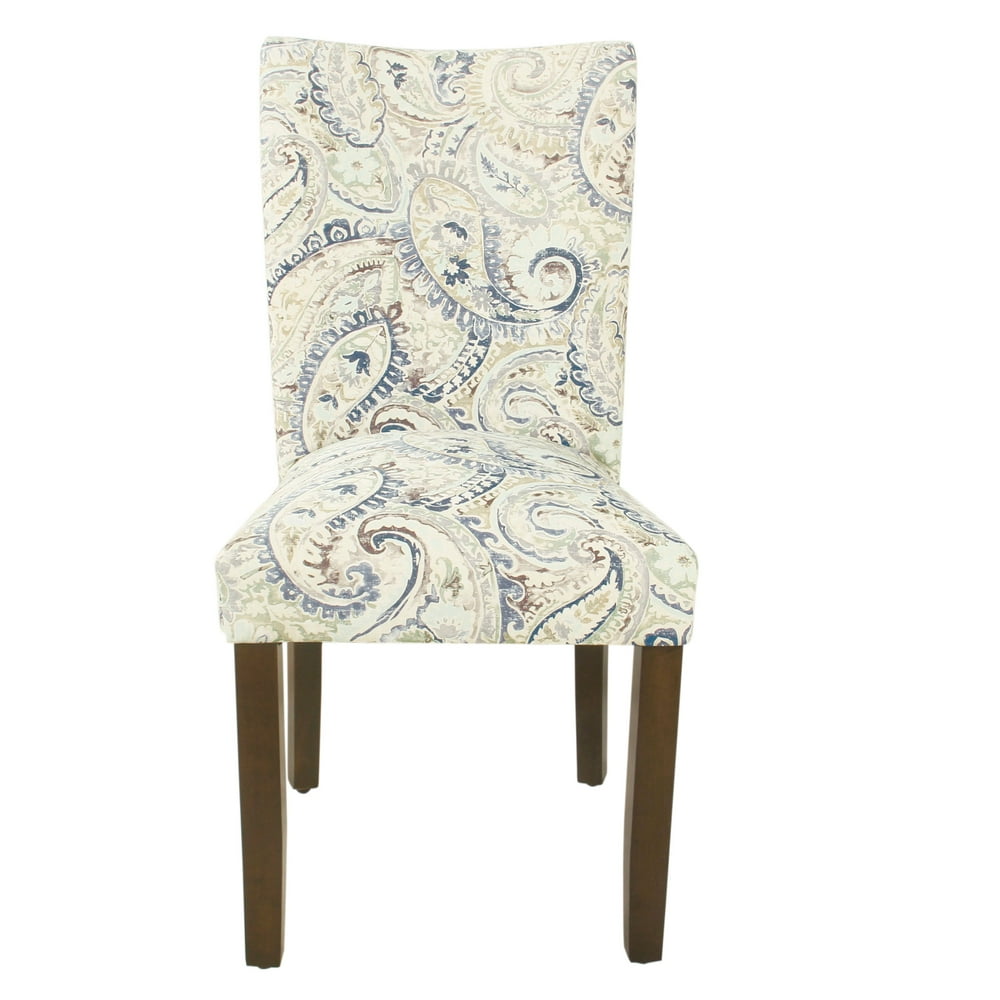 HomePop Classic Parsons Dining Chair Blue Velvet Paisley Print (Set