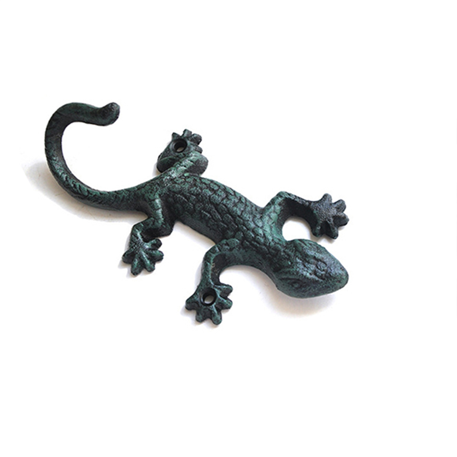 Wrought Iron Gecko Hook Multipurpose Wall Mounted Rustic Hooks for Home