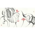 thumbnail image 2 of Rae, Nan 32x20 Gold Ornate Wood Framed with Double Matting Museum Art Print Titled - Lotus Study with Coral III, 2 of 4