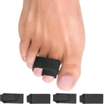 Zentoes Fabric Buddy Toe Wrap, Reusable Hammertoe Straightener & Separator, 4 Count, Black