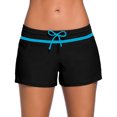 thumbnail image 1 of Labymos Women Adjustable Drawstring Swim Shorts with Brief Lining Design Ladies Swimwear Board Shorts, 1 of 7
