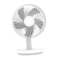 thumbnail image 3 of Ventilador de escritorio recargable con luz nocturna, portátil, oscilante, de 6 pulgadas Blanco, 3 of 9