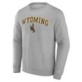 thumbnail image 2 of Men's Heather Gray Wyoming Cowboys Campus Pullover Sweatshirt, 2 of 3