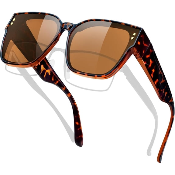 Over Glasses Sunglasses Womens Mens Polarized UV400 Trendy Fit Over Sun Glasses Fashion Square Shades