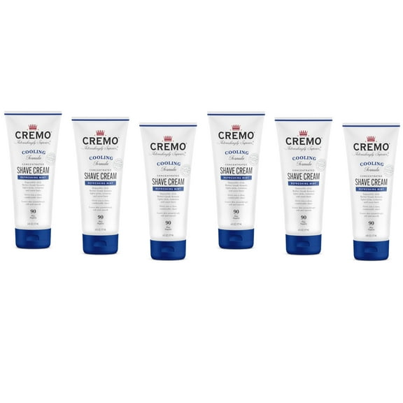 6 Pack - Cooling Shave Cream with Peppermint, Menthol & Tea Tree Oil 6 oz