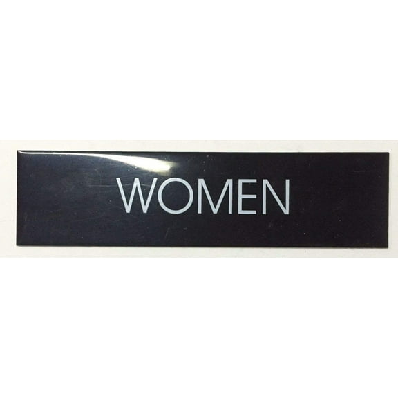 Toilet WOMEN sign (BLACK ALUMINIUM 2X7.75)