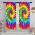thumbnail image 5 of Blackout Kids Curtains,Colorful Rainbow Tie Dye Spiral Pattern Childrens Insulated Curtains Set Of 2,Bedroom Essentials,Toddler Room Decor 42"x63", 5 of 5