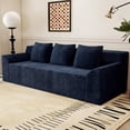 thumbnail image 2 of 71" Small Couches for Small Spaces, Memory Foam Cloud loveseat Corduroy Couch in a Box, Compressed Boneless Sofa for Living Room Bedroom, Apartment Furniture, No Assembly Required,Blue, 2 of 7