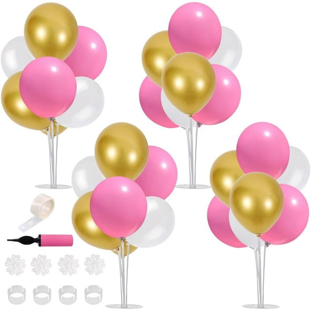 TONIFUL Centros de mesa con globos dorados para mesa, kit de soporte para globos dorados para decoraciones de fiesta de graduación 2023, Año Nuevo, Navidad, Halloween, despedida de soltera, compromiso