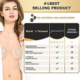 thumbnail image 4 of ¡El mejor tamaño de 3,14 pulgadas! Cubiertas sin pelo más delgadas del mundo Adhesivo reutilizable, empanadas de silicona invisibles Desnudo-2 pares Feliz Sencillez, 4 of 5