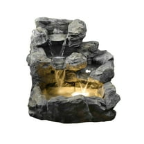 Rock Creek Cascading Outdoor Fountain with Illumination