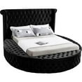 thumbnail image 3 of Home Square 3-Piece Set with Luxus Velvet King Bed and 2 Metal Nightstands, 3 of 13