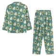 thumbnail image 7 of FOR U DESIGNS Green Avocado Pajama Sets for Women 2 Piece Pants Button Up Pajamas for Women Size XL Long Sleeve Sleepwear V-neck Tops Button Down Nightwear, 7 of 7