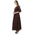 thumbnail image 3 of Bimba Women's 3/4 Sleeve Summer Cotton Maxi Dress Drawstring Waist, 3 of 7