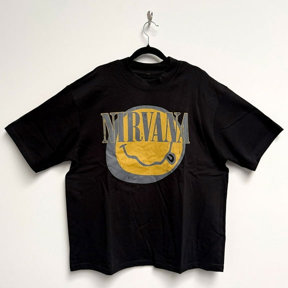 Nirvana Unisex Oversized Boxy T-Shirt Evergreen (Black)