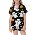 thumbnail image 4 of WOYY Halloween Pajama Sets for Girls Button Down Shirt Shorts Cute Nightwear, Sizes 1-14, 4 of 4